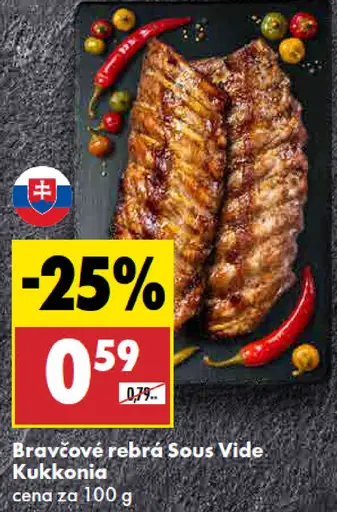 Kukkonia Bravčové rebrá Sous Vide