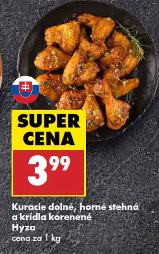 Hyza kuracie dolné a horné stehná a krídla korenené