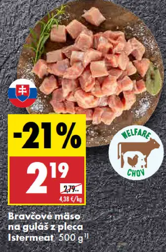 Bravčové mäso na guláš z pleca