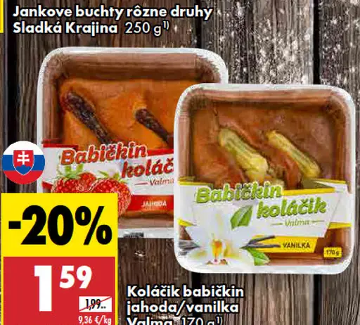 Koláčik babičkin jahoda Valma