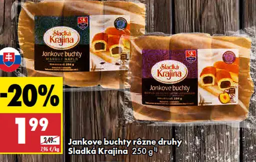 Sladká Krajina Jankove buchty rôzne druhy