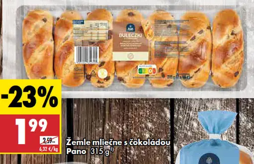 Žemle mliečne s čokoládou Pano
