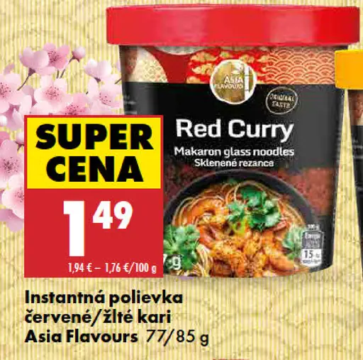 Asia Flavours instantná polievka Red Curry, červené kari