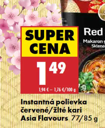 Asia Flavours instantná polievka Ramen, žlté kari