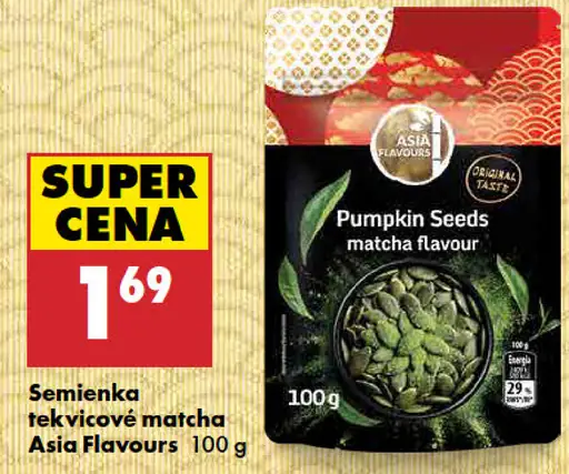Asia Flavours tekvicové semienka matcha