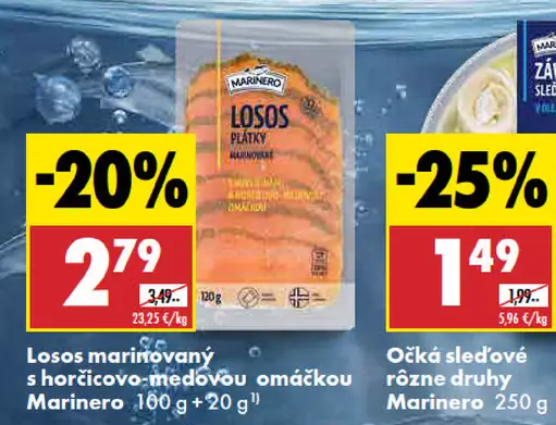 Losos marinovaný s horčicovo-medovou omáčkou Marinero