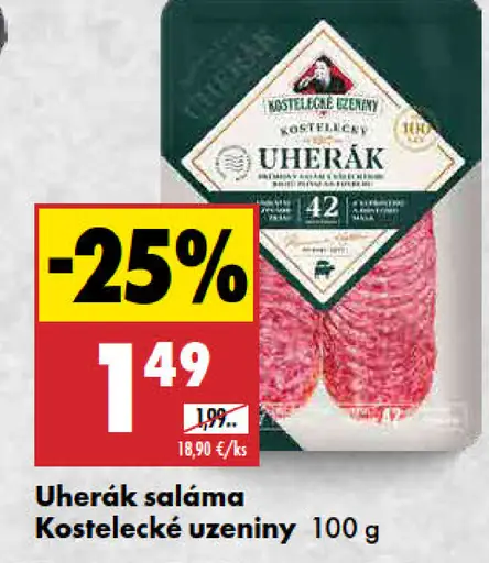 Kostelecké uzeniny Uherák saláma