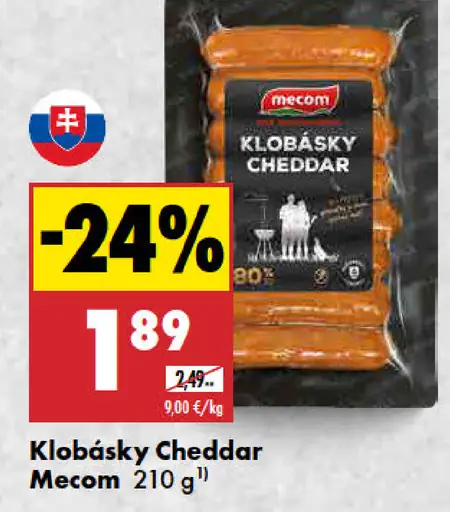 Mecom klobásky Cheddar