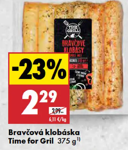 Bravčové klobásy Time for Grill