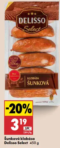 Bravčová klobása Delisso Select