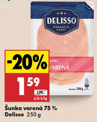 Šunka varená 75 % Delisso