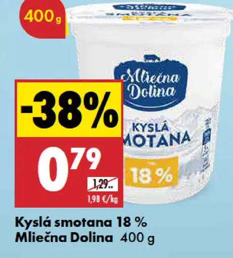 Mliečna Dolina kyslá smotana 18 %