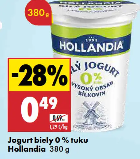 Hollandia jogurt biely 0 % tuku