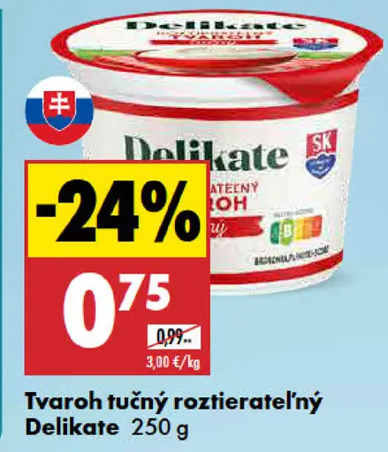 Delikate Tvaroh tučný roztierateľný