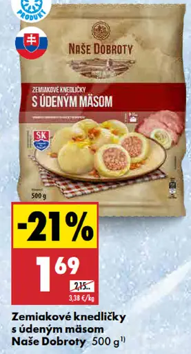 Zemiakové knedličky s údeným mäsom Naše Dobroty