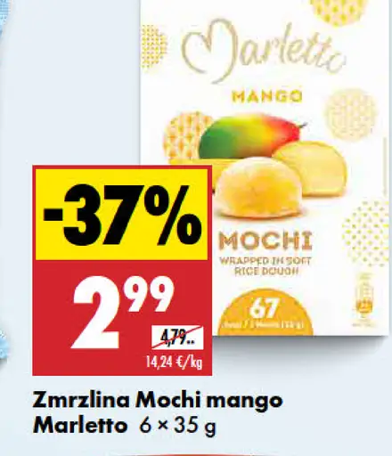 Marellto zmrzlina Mochi mango