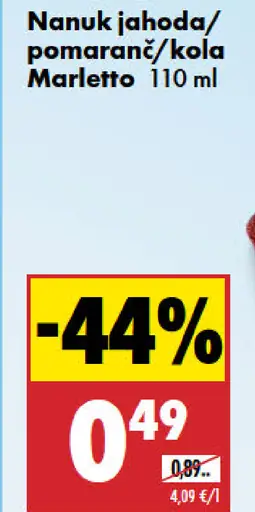 Marellto nanuk jahoda, pomaranč, cola