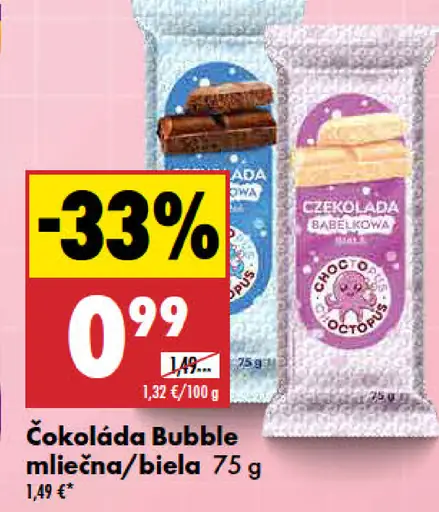 Bubble čokoláda mliečna