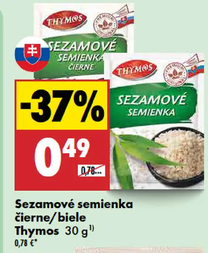 Thymos Sezamové semienka biele/čierne