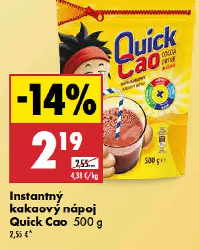 Instantný kakaový nápoj Quick Cao
