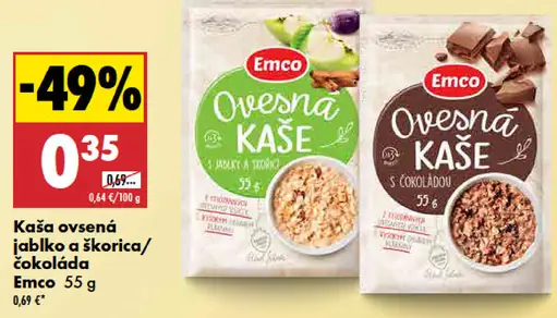 Ovsená kaša jablko s škoricou Emco