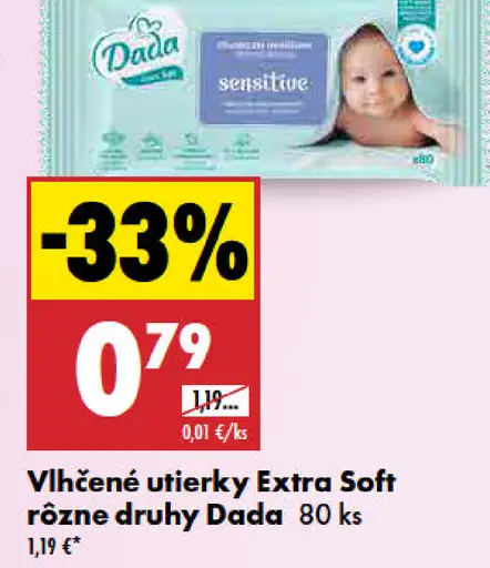 Dada Vlhčené utierky extra soft rôzne druhy