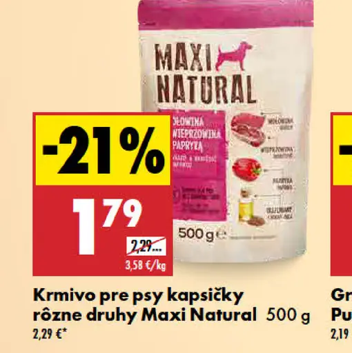 Maxi Natural krmivo pre psy v konzerve rôzne druhy