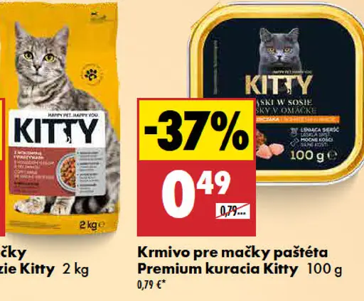 Kitty prémiové paštéty pre mačky s kuracím mäsom
