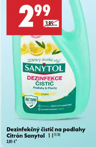 Sanytol dezinfekčný čistič na podlahy citrón