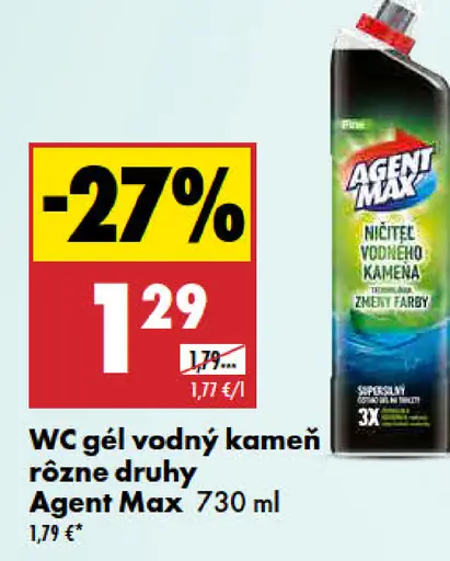Agent Max WC gél vodný kameň rôzne druhy