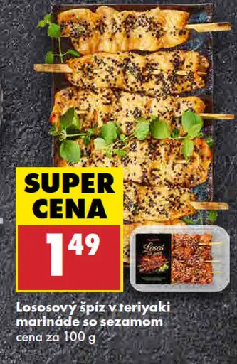 Lososový špíz v teriyaki marináde so sezamom