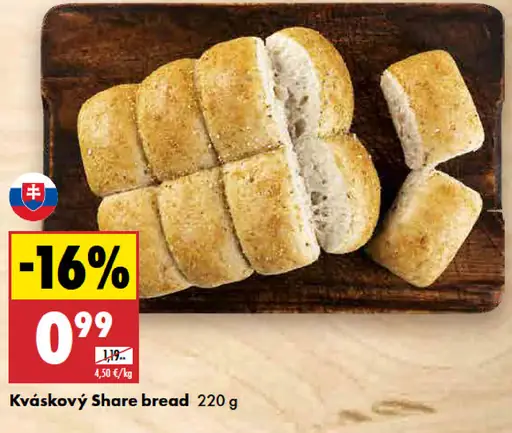 Kváskový share bread