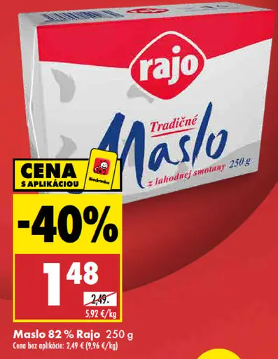 Rajo Tradičné maslo 82 %