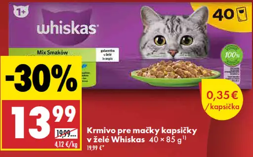Whiskas krmivo pre mačky kapsičky v šťave kuracie/hovädzie