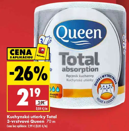 Queen Kuchynské utierky Total 3-vrstvové