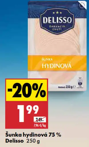 Delisso Šunka hydinová 75 %