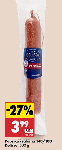 Delisso paprikáš saláma 140/100