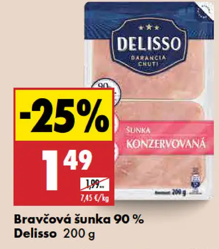 Delisso Bravčová šunka 90 %