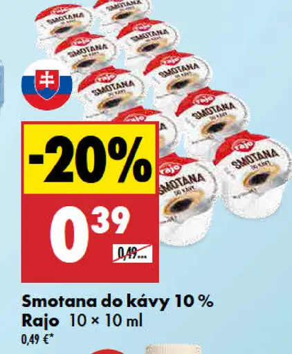 Rajo smotana do kávy 10 %