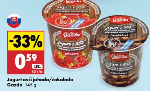 Gazda jogurt s 55 % jahodový