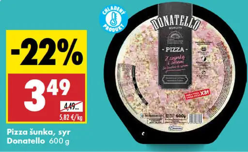 Donatello Pizza šunka syr