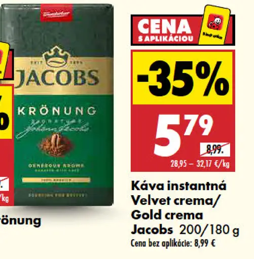 Jacobs káva instantná Velvet Crema
