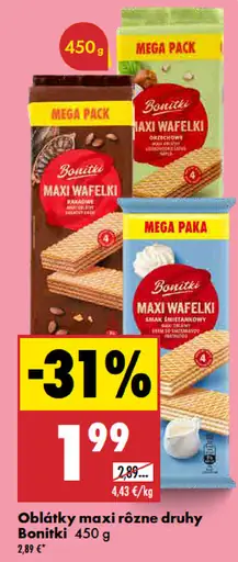 Oblátky maxi rôzne druhy Bonitki