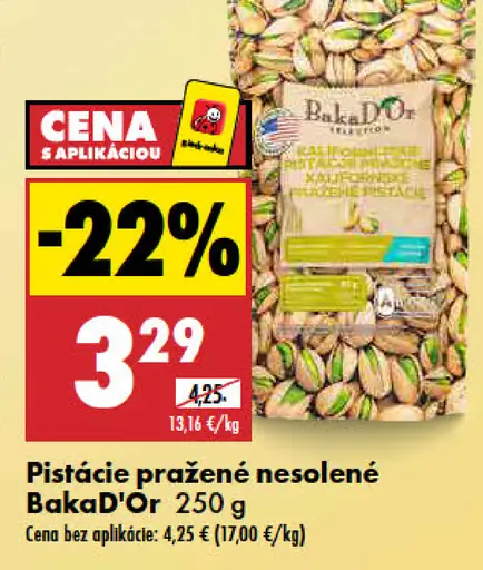 Baka'DOr pistácie pražené nesolené