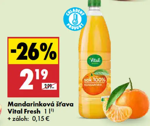 Vital Fresh mandarinková šťava