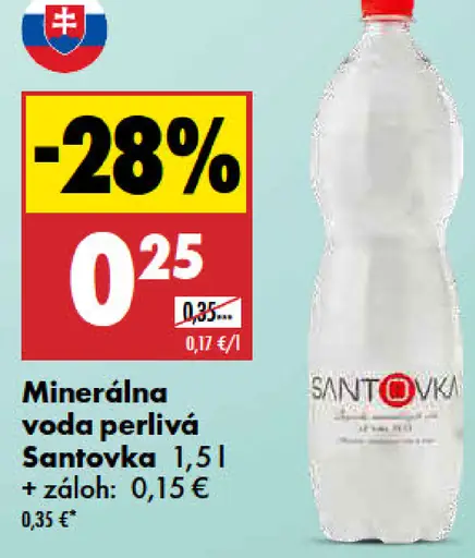 Santovka minerálna voda perlivá