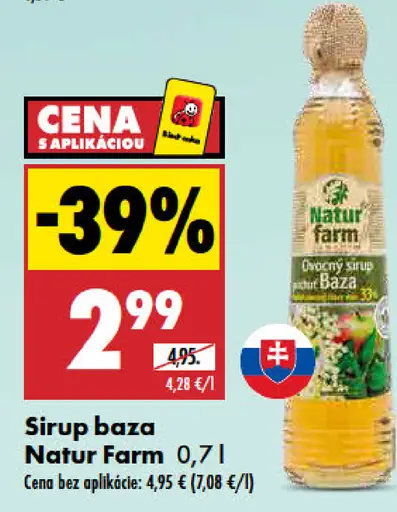 Natur Farm sirup s bazovou príchuťou