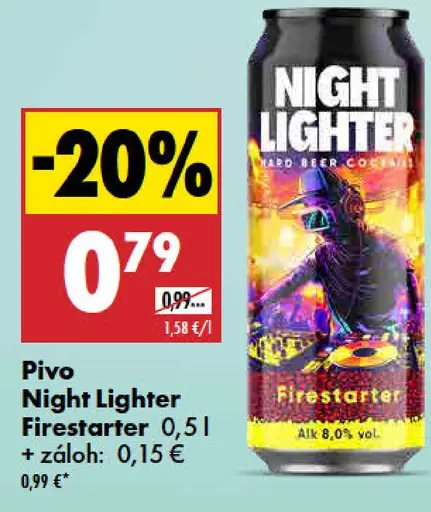 Pivo Night Lighter Firestarter plechovka