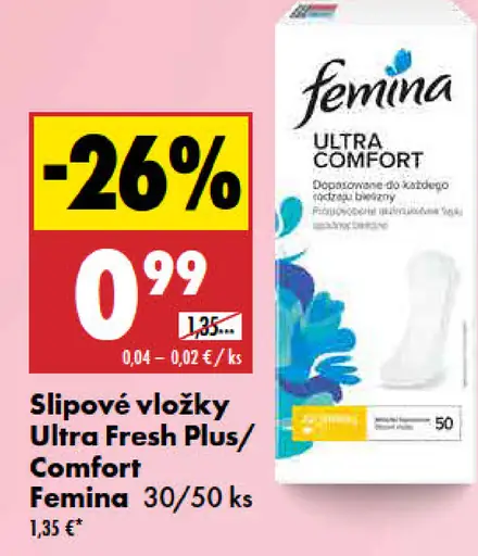 Femina Slipové vložky Ultra Fresh Plus/Comfort