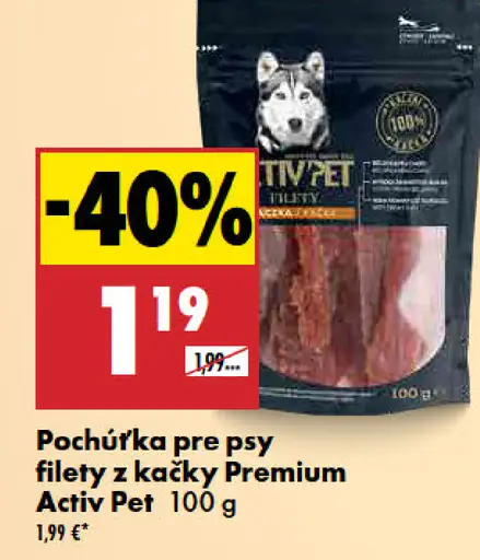 Activ Pet Premium pochúťka pre psy filety z kačky